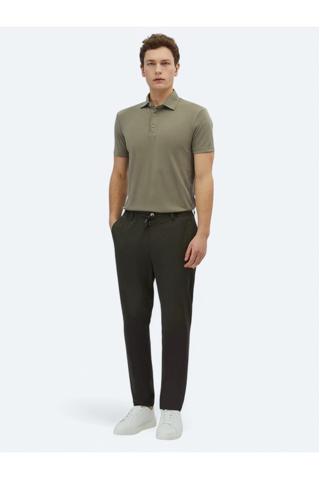 Khaki Woven Jogging Fit Casual Pants