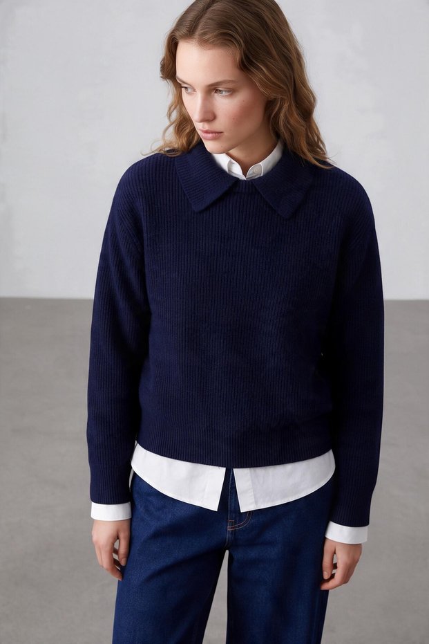 Women's Polo Neck Sweater