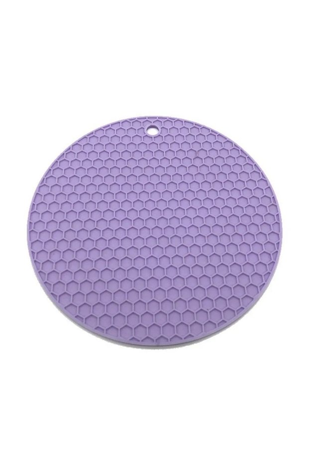 7x7inch Purple 1PC Heat Resistant Silicone Pot Holder Anti Scalding Countertop Protection Mat Circul
