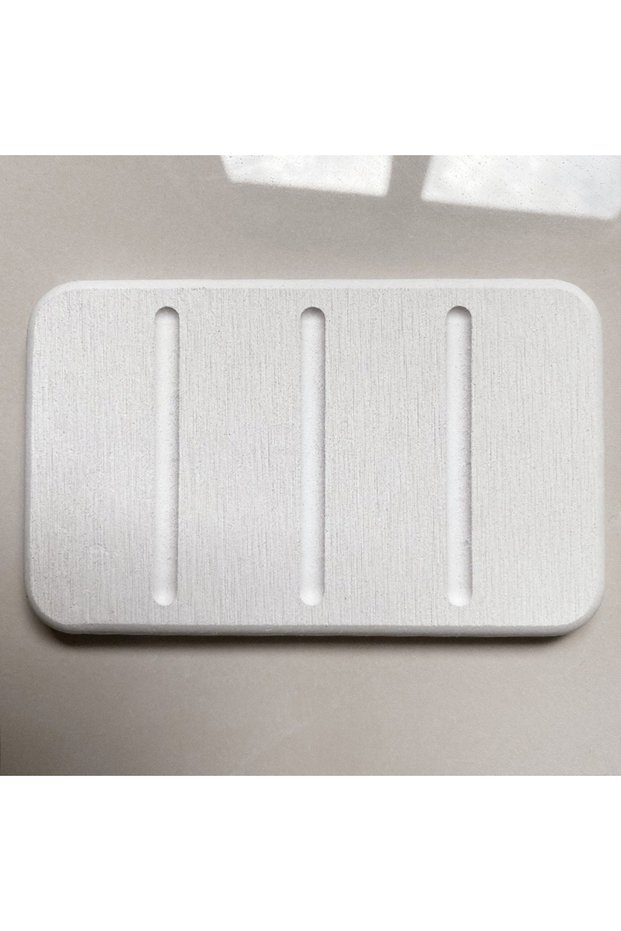 White Diatomite Mud Soap Dish Quick Dry Bathroom Countertop Absorbent Pad Rectangular Toiletries Hol