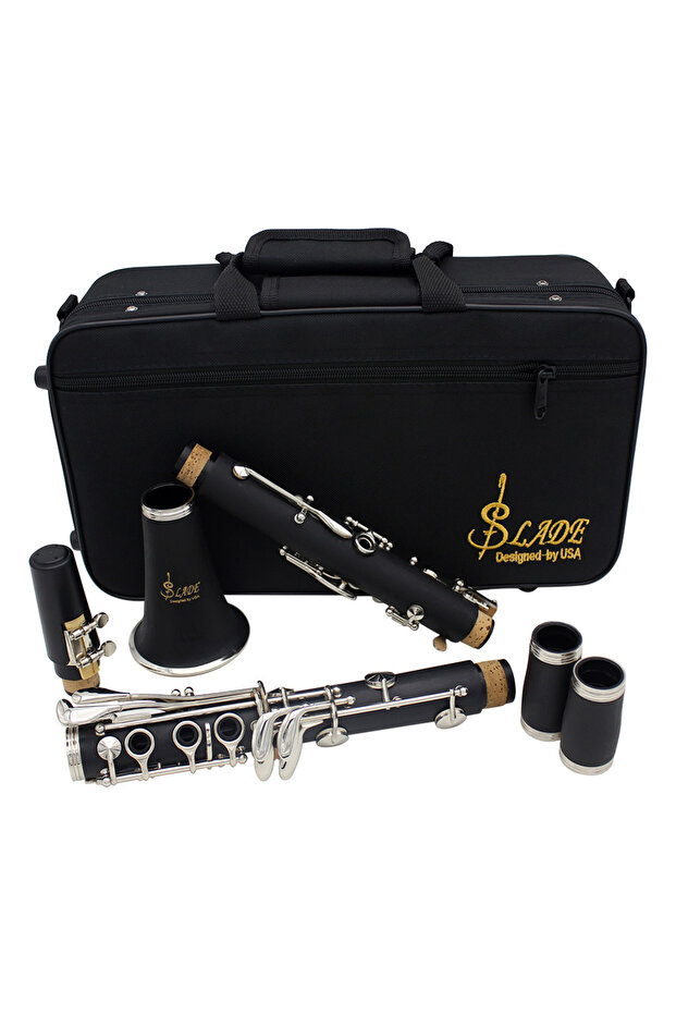black SLADE Bb Clarinet 17 Keys Bakelite Wooden Professional Woodwind Instrument Tenor Clarinet With
