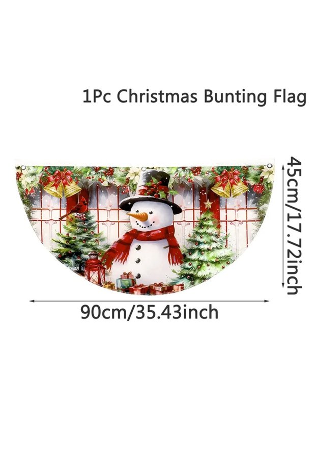01 Christmas Banner Outdoor Fan-shaped Flag Christmas Decor for Home 2025 Cristmas Drop Ornament Xma