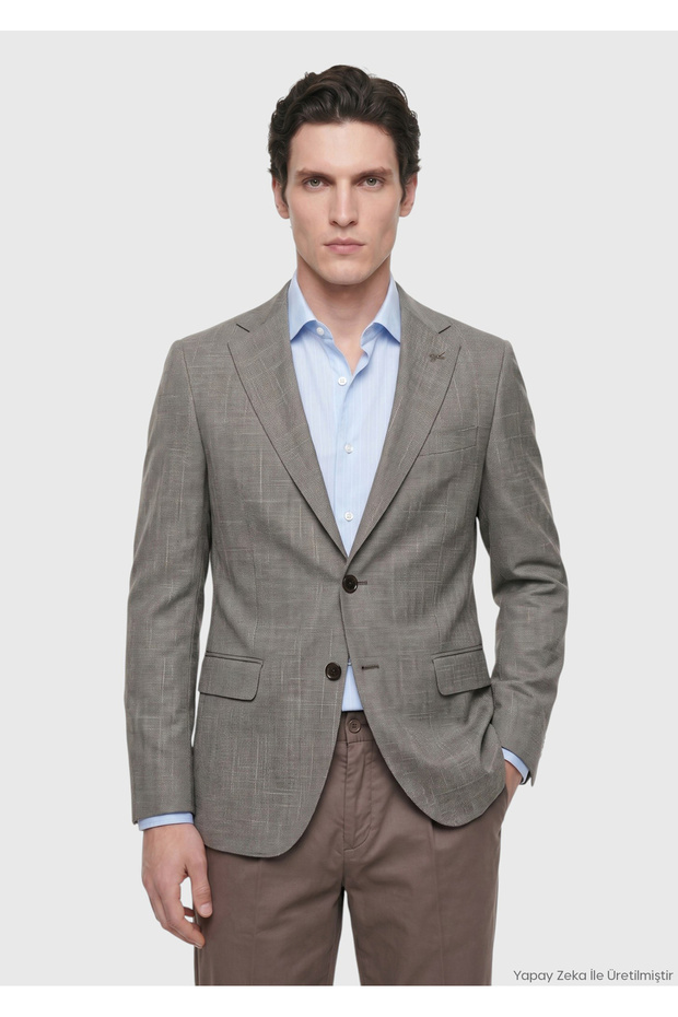 Mink Regular Fit Silk Blend Jacket