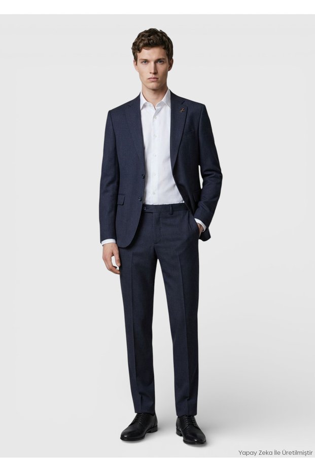 Anthracite Plain Modern Fit 100% Wool Suit