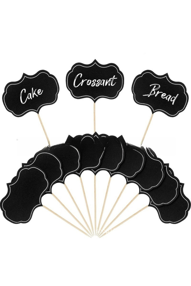 24pcs black 24pcs Blackboard Paperboard Message Slate Business Card Holder Memo Label Brand Number T