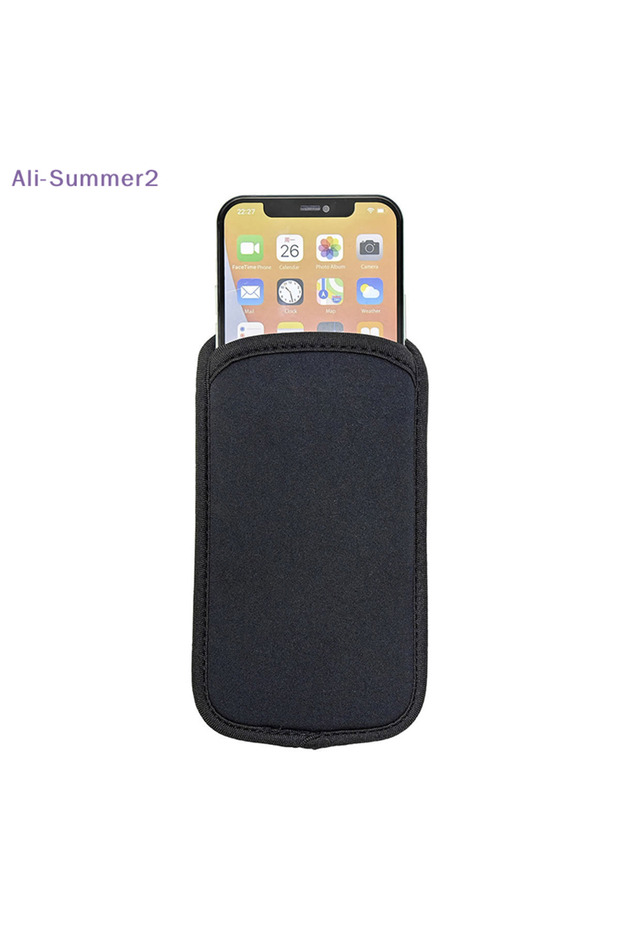 حقيبة هاتف مقاومة للماء من النيوبرين سوداء اللون {Summer2} {Winter4} مقاومة للصدمات والخدوش
