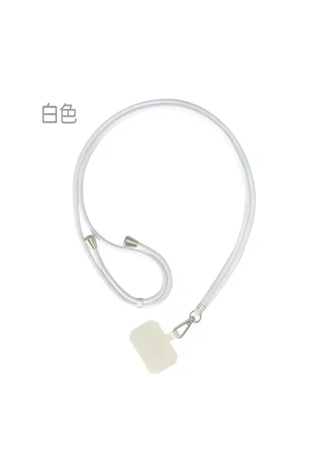 White Cell Phone Lanyard Crossbody Adjustable Neck Strap for Around The Hand with Clear Tether Tab f