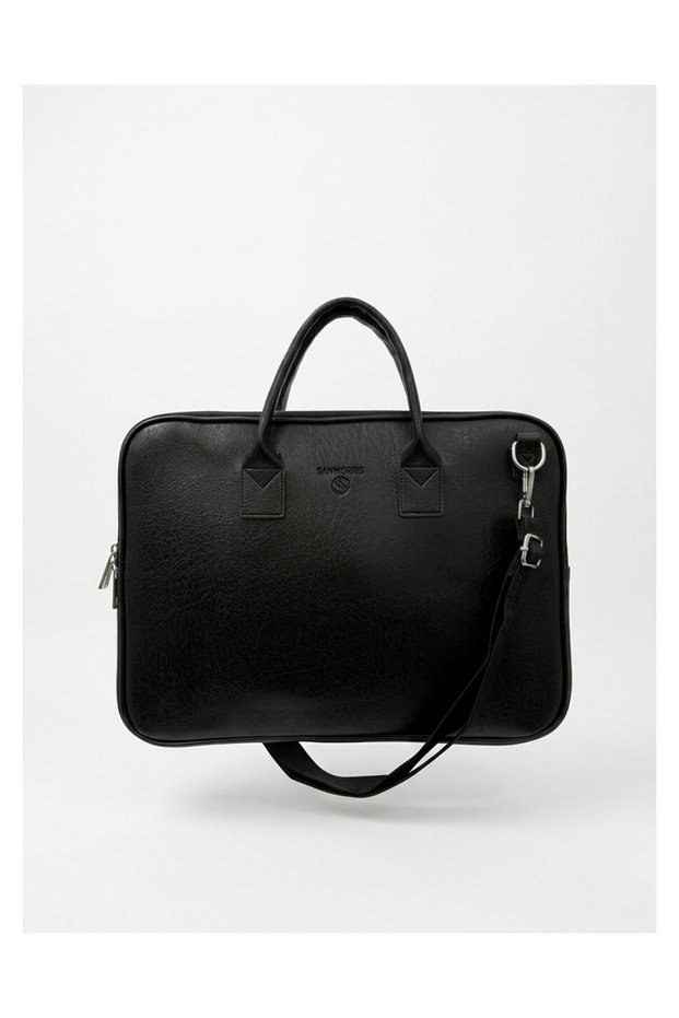 Unisex 15.6 Inch Compatible Waterproof Faux Leather Shockproof Laptop and Briefcase Bag