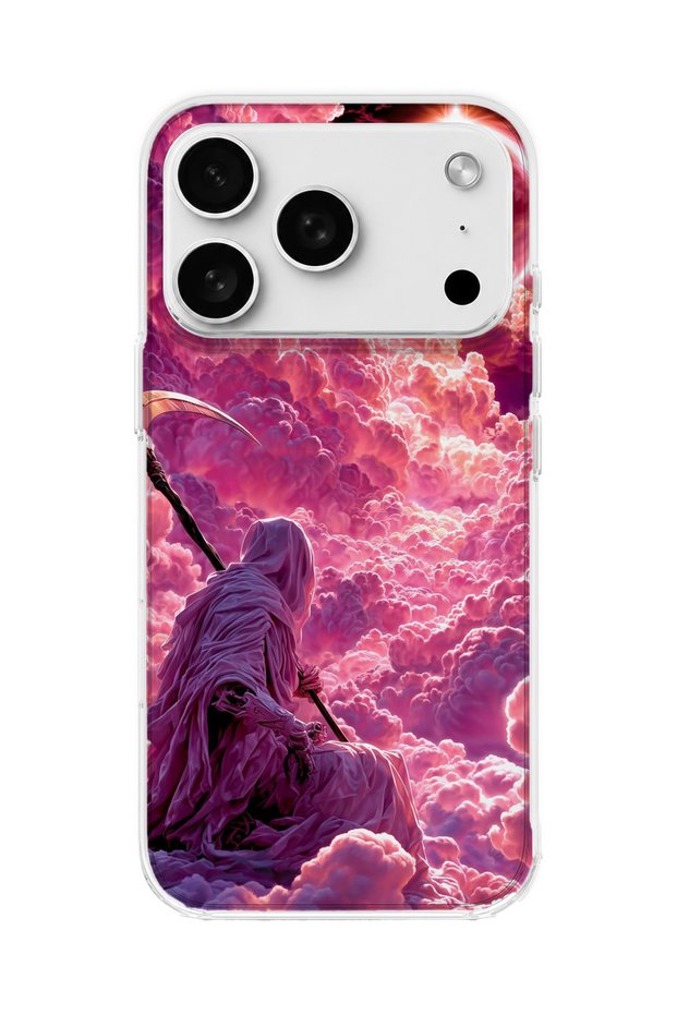 حافظة هاتف شفافة متوافقة مع iPhone 18 Pro Max مطبوعة بطبعة سحابة وردية من Azrail