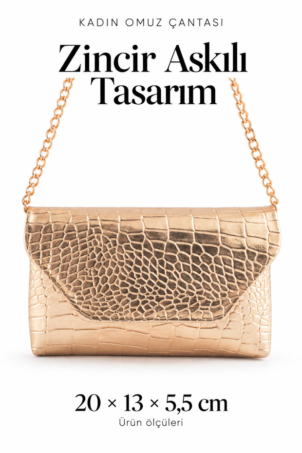 Women's Shoulder Bag with Chain Strap, Mini Evening Dress and Event Bag