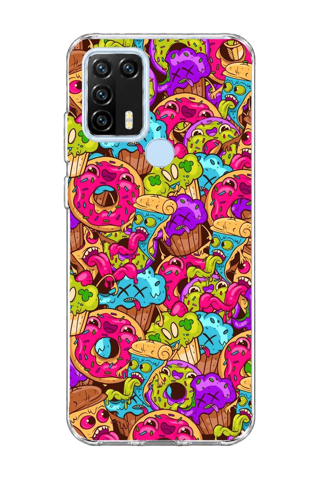 General Mobile Gm 21 Pro Compatible Zombie Sweet Colorful Printed Transparent Phone Case