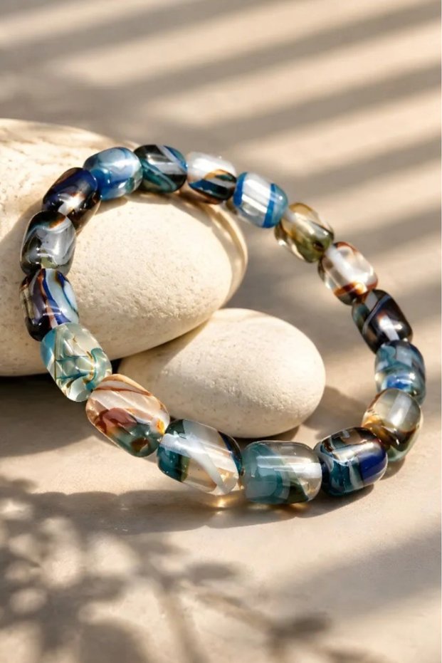 Women's Men's Blue Powder Amber Bracelet Very High Quality