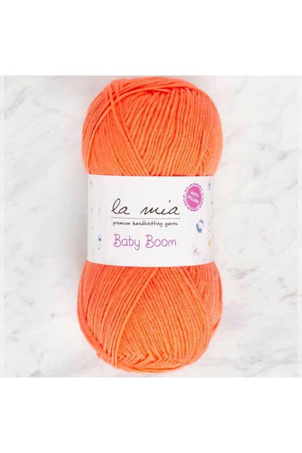 La mia baby boom neon orange hand knitting yarn - 1212