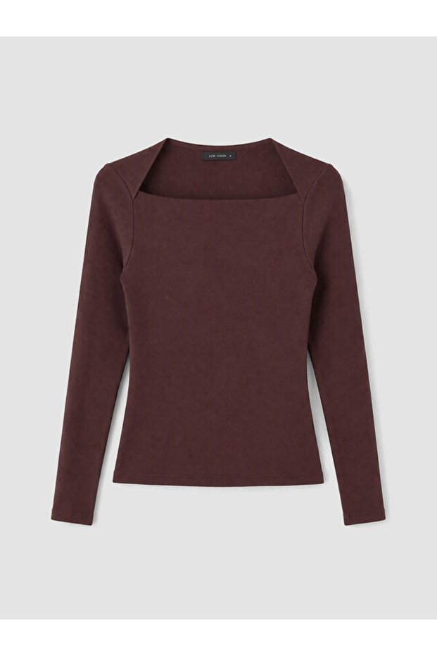 Esvab • Modern & Distinctive Square Collar Women's Ribbed Bodysuit