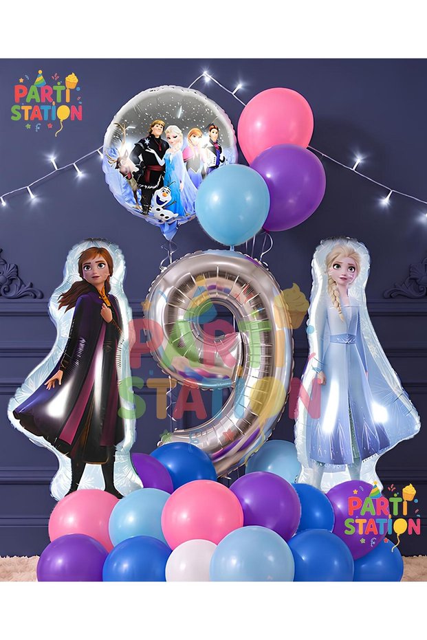Frozen Concept Elsa&Anna 9 Year Old Balloon Set 16 Piece Large Size Frozen Balloon Set Frozen Theme Elsa Balloon Anna Balloon