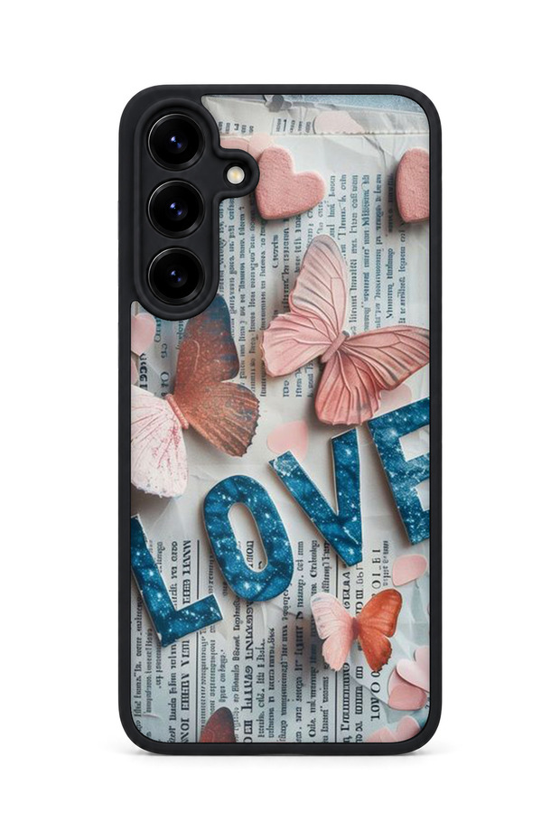 Samsung Galaxy S25 Plus Compatible Printed, Matte Black, Soft Silicone, Protective, Shock-Absorbing Cover, Case