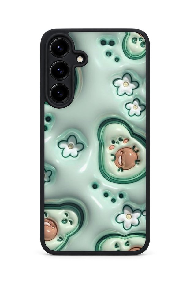 Samsung Galaxy S25 Plus Compatible Printed, Matte Black, Soft Silicone, Protective, Shock-Absorbing Cover, Case