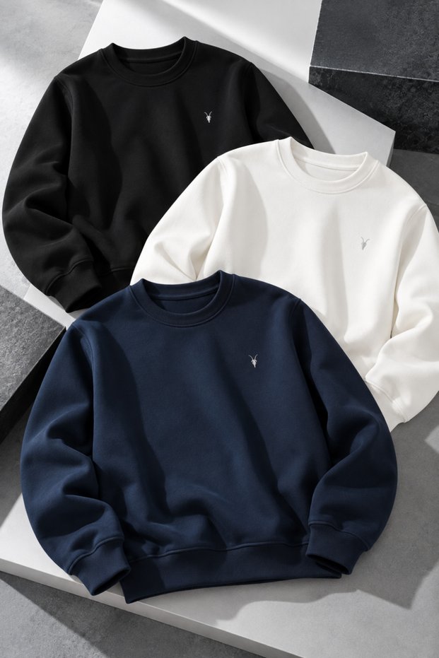 Women's Crew Neck Seasonal 3-Piece Sweatshirt