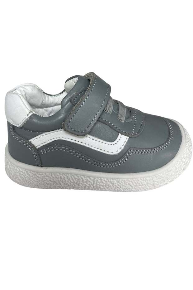 Men's First Step Sneakers – Grey-White Genuine Leather