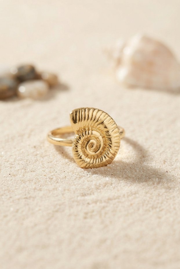 Nautilus Design Gold Color Women's Ring