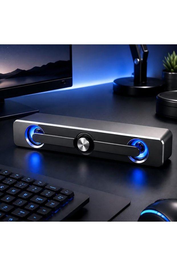 مكبر صوت بلوتوث مع إضاءة RGB، اتصال بلوتوث وUSB سلكي، صوت ساب ووفر، ستيريو مزدوج Bl