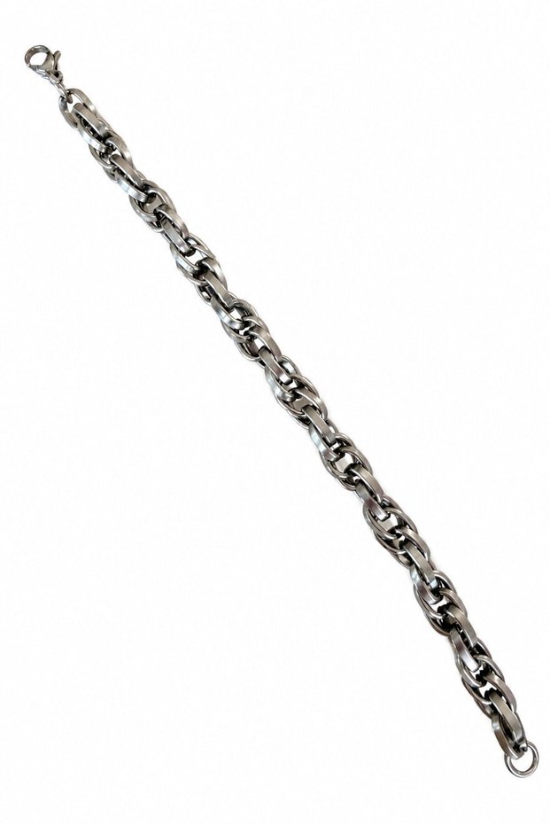 Steel Interlocking Ring Bracelet (Silver)