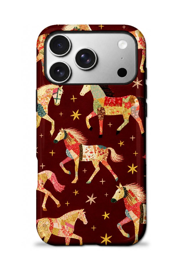 Compatible with iPhone 17 Pro Max - Fairy Tale Horses, Double Layer Cover, Glossy Surface Protective Case