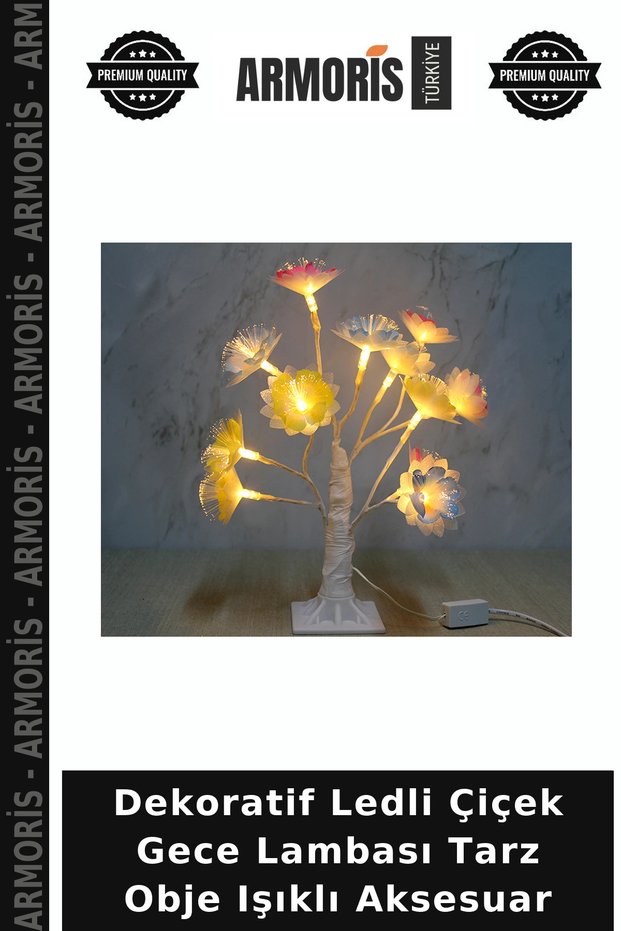 Decorative Led Flower Night Light Style Object Illuminated Accessory