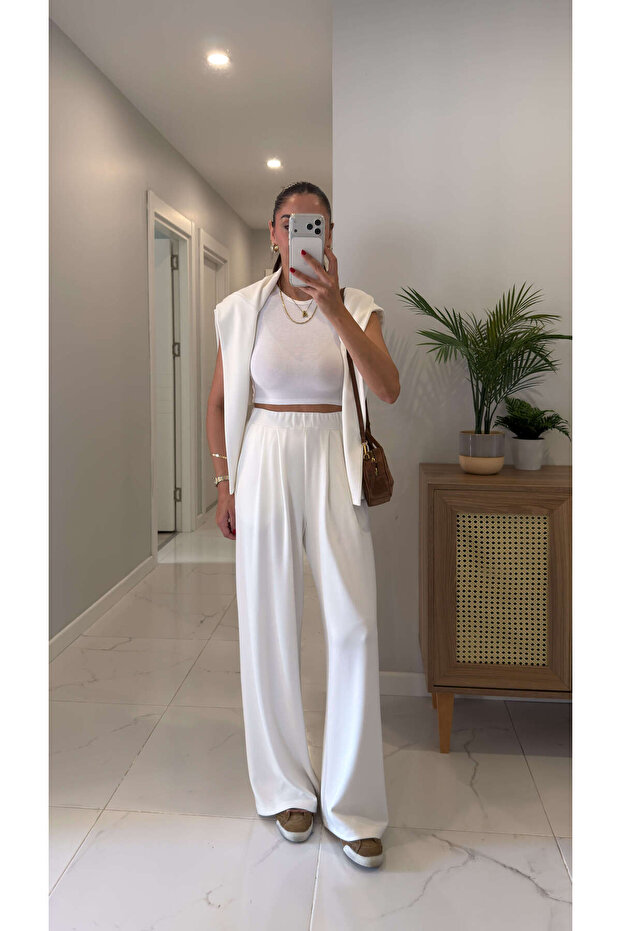 Tersal White Modal Pants