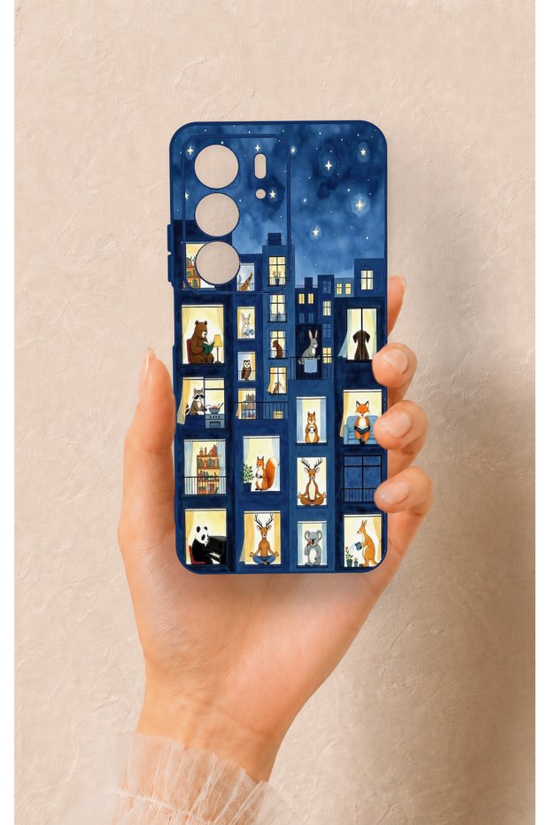 Realme C75 Compatible Starry Apartment Patterned Silicone Case
