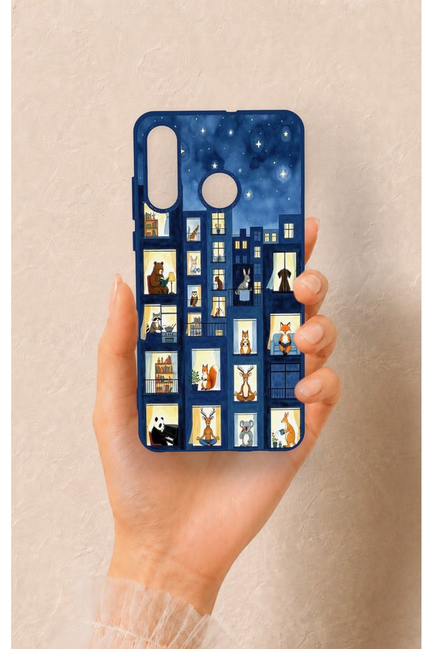 Huawei P30 Lite Compatible Starry Apartment Patterned Silicone Case