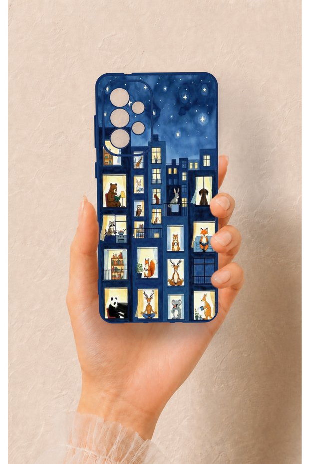 Samsung-A73 Compatible Starry Apartment Patterned Silicone Case