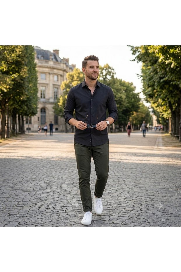 Men's Casual Shirt – Premium 100% Cotton, Anti-Sweat, Stylish and Modern Design