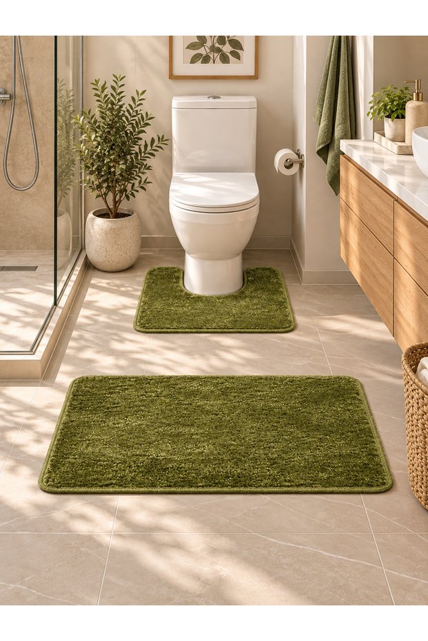 Sera Bathroom Rug 2-Piece Green 70*45cm 45*45cm