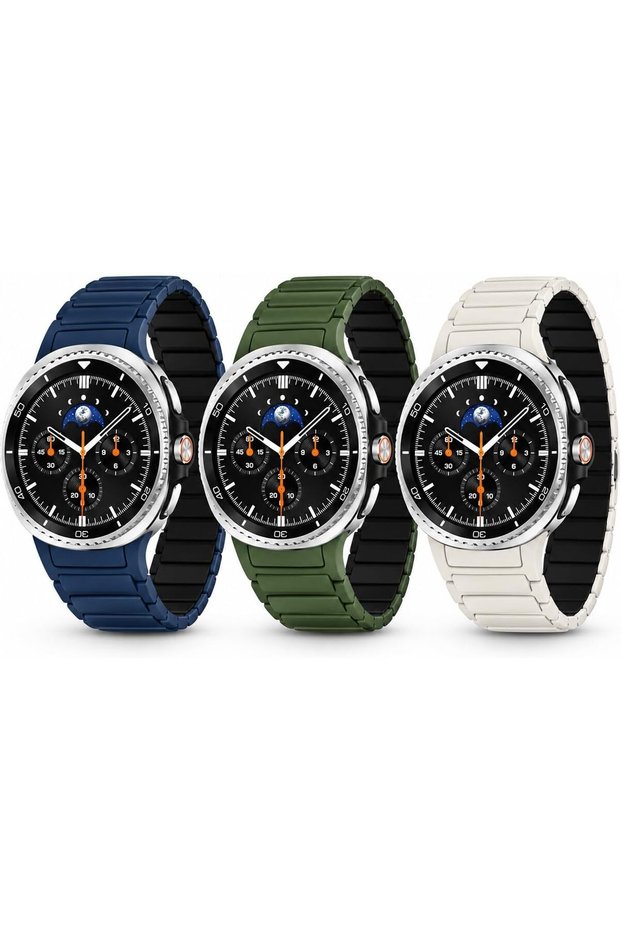Silicone Magnetic Strap Compatible with Samsung Galaxy Watch 9/8 40mm/44mm, Galaxy Watch 8 Classic 46mm, Soft Magnetic Replacement Band, Adjustable Sport Wristband for Men & Women