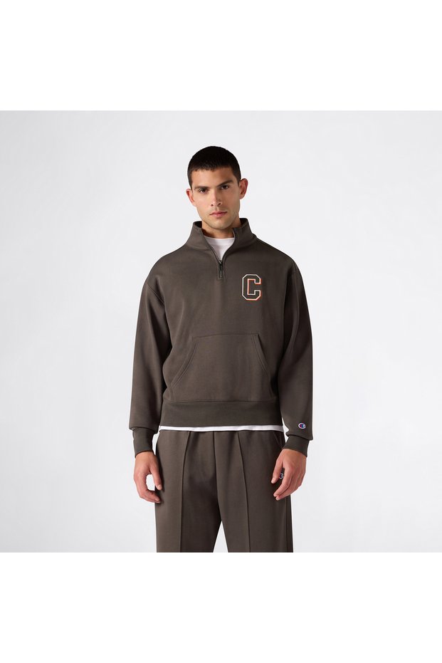 Half Zip Men's Green Sweatshirt