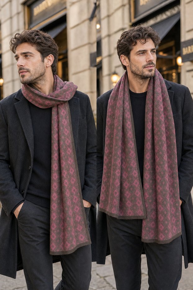 Men's winter shawl scarf