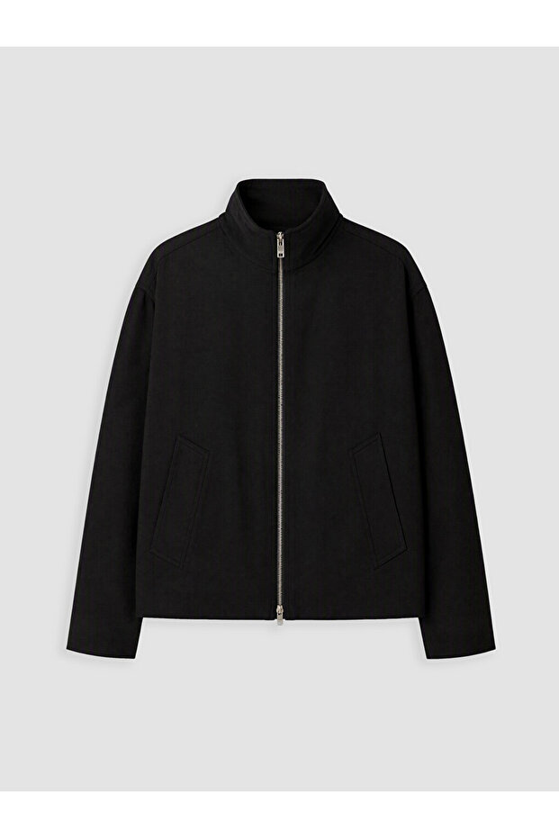 Özmarka New Season Black Regular Fit Stand Collar Men's Jacket