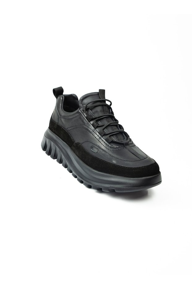 24192 Black Leather Men's Casual Shoes