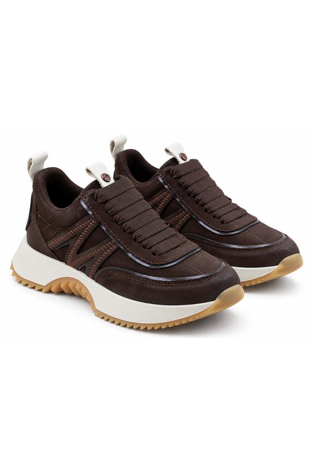 3405 Genuine Leather Casual Women's Shoes - Brown Nubuck