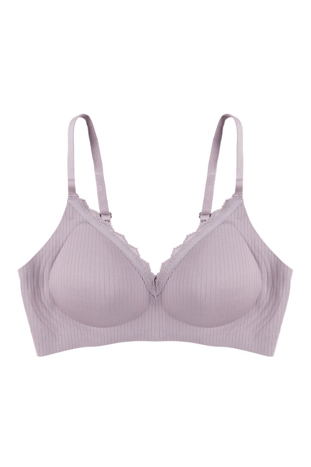 Women's Ribbed Laser Seamless Lace Detailed Padded Bra