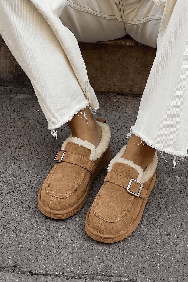 Trey Taba Buckle Detailed Women's Fluffy Boots