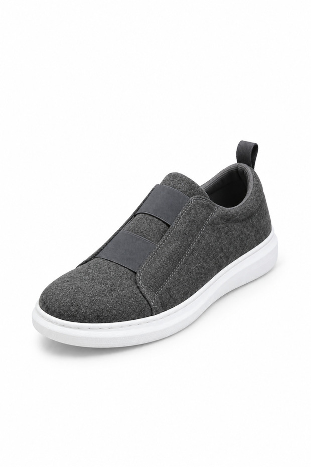 Men's Suede Gray White Strappy Comfortable Sneaker High Comfort Elastic Seasonal Casual Shoes