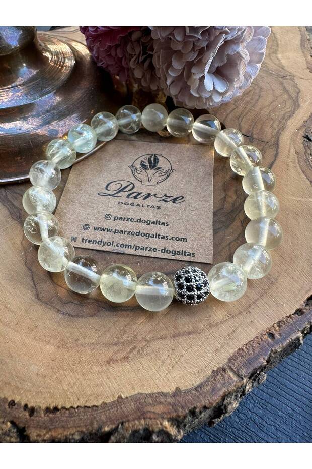 Lemon Quartz Natural Stone Bracelet 8 mm