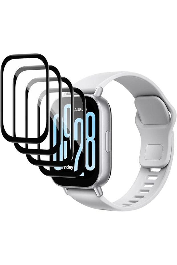 [4 قطع] واقي شاشة متوافق مع ساعة Xiaomi Redmi Watch 5 Active، بدون فقاعات، مضاد للخدش، ثلاثي الأبعاد