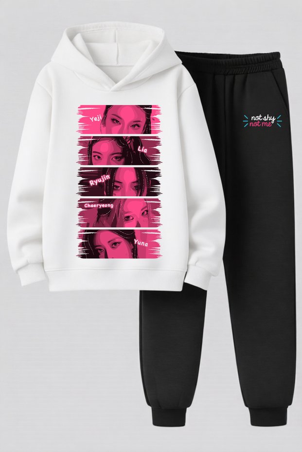 Itzy K-Pop Group Printed 3-Yarn Quality Sweatshirt and Sweatpants Kids' Top-Bottom Set