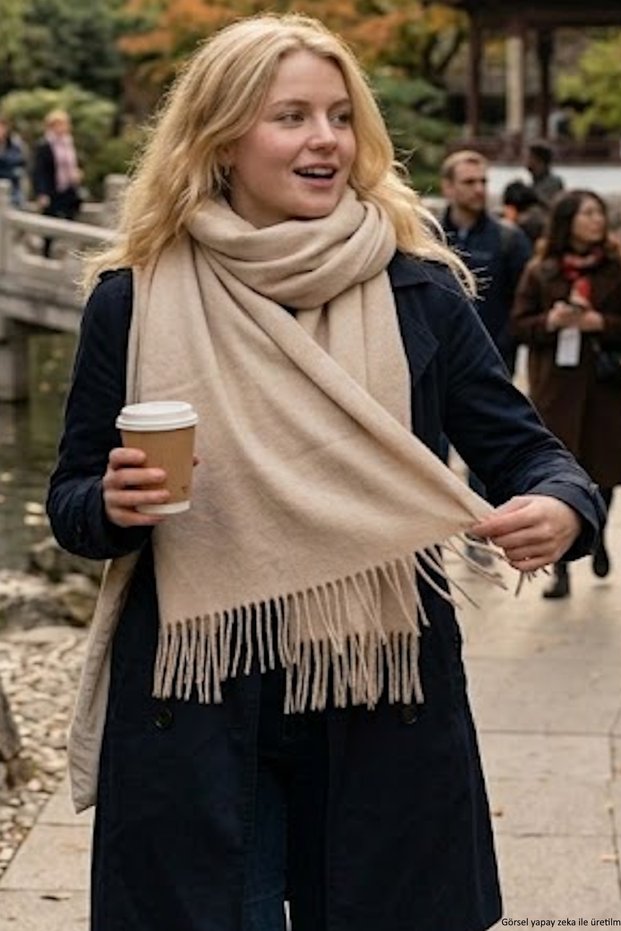 Cream Color Shoulder Shawl Scarf
