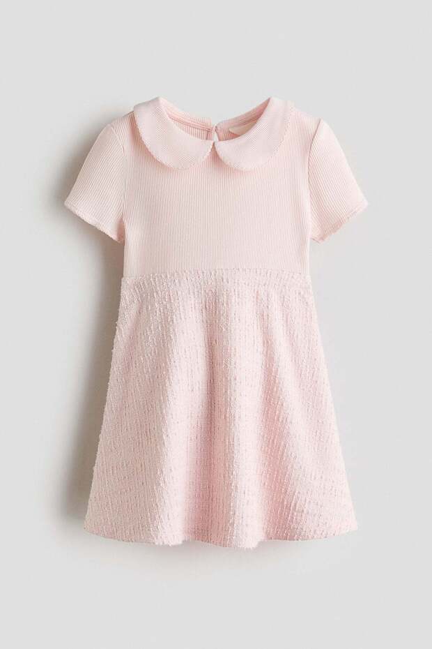 Flared-skirt collared dress
