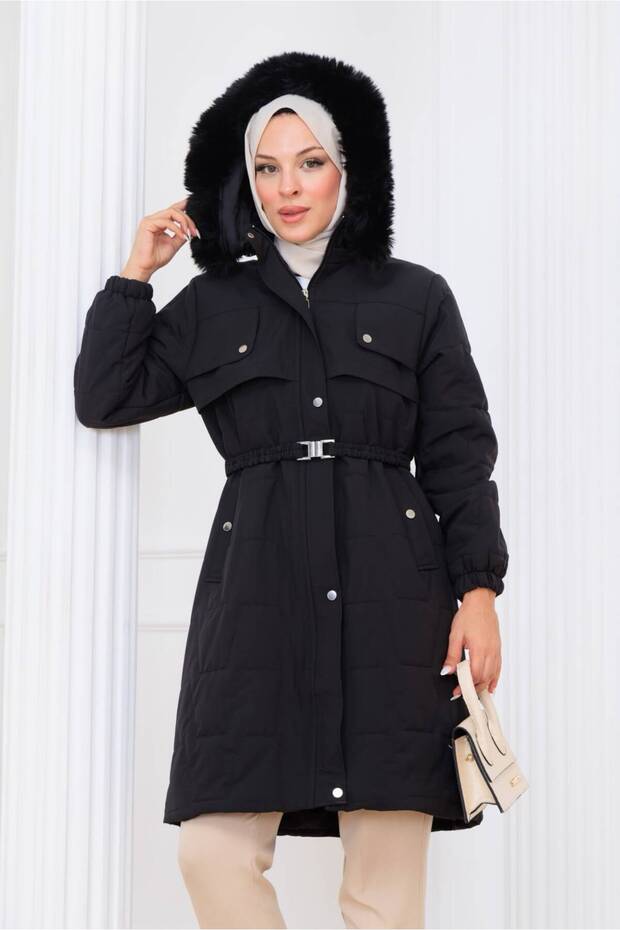 Women's Belted Montana Fabric Coat