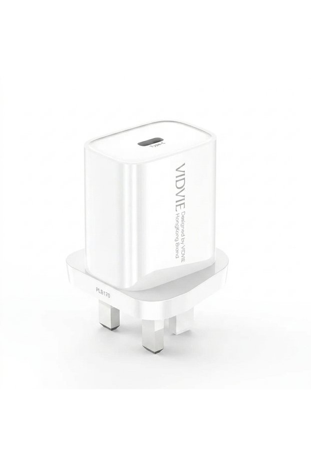 20W PD Type-C Fast Wall Charger - UK Plug High-Speed Adapter for iPhone 16/15/14, iPad, Samsung - White